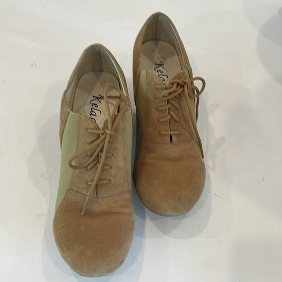 KelaCi Dance Shoes Heel Lace Up Camel Brown Size 6 - Picture 9 of 12